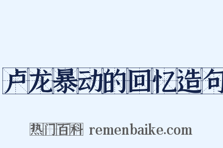 卢龙暴动的回忆造句是什么意思的图片